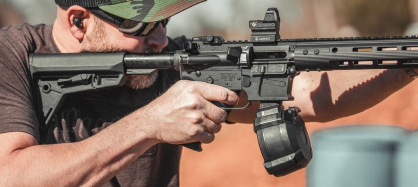 Magpul PMAG drum magazine for PCC AR-15 - 50 rounds, 9 mm