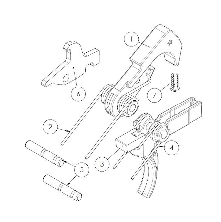 Spoušťový mechanismus BCM GUNFIGHTER PNT (Polished, Nickel, Teflon) pro AR-15