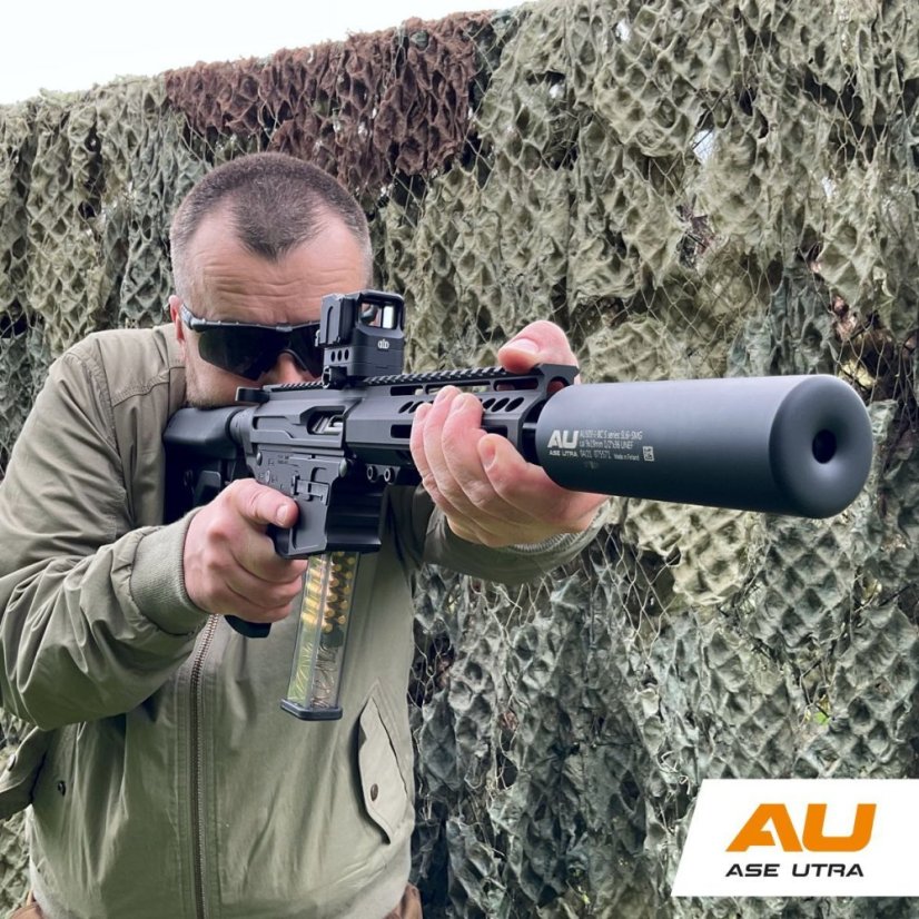 Ase Utra SL6i-SMG Suppressor, 9x19mm, 1/2"x28, black Cerakote
