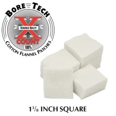 BoreTech Cotton Square Patches X-Count .243 / 6 mm / .25 / 6.5 mm / .284 / 7 mm (250 pcs)