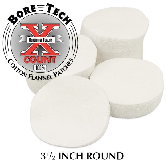 BoreTech Bavlněné kulaté vytěráky X-Count pro brokovnice 20GA - 10GA (500ks)