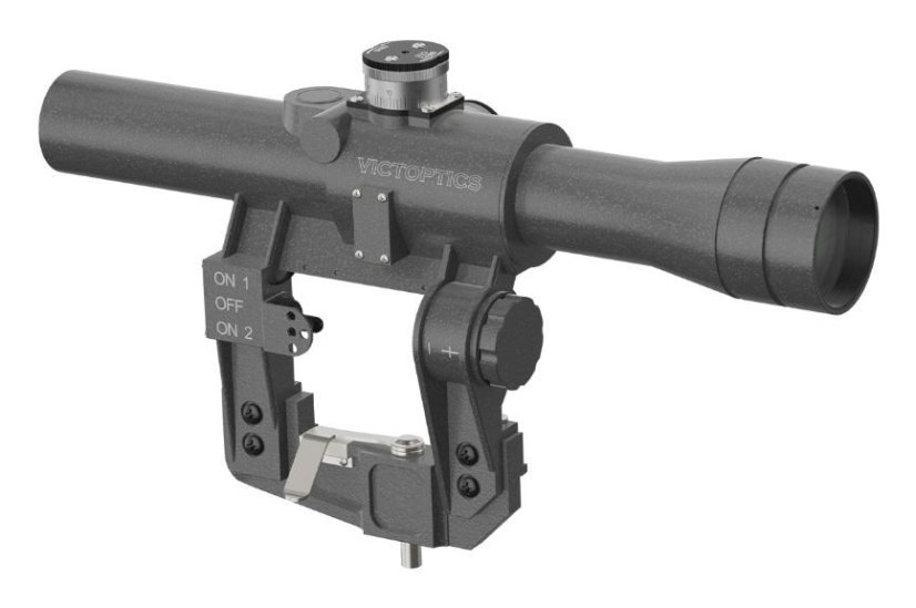 VictOptics rifle scope for SVD - 4x24 FFP, including mount