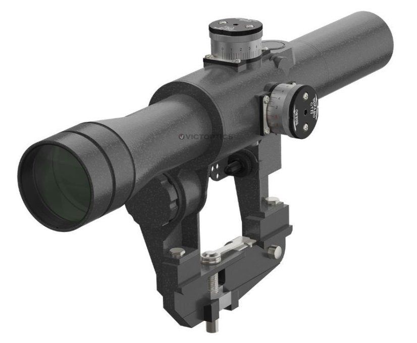 VictOptics rifle scope for SVD - 4x24 FFP, including mount