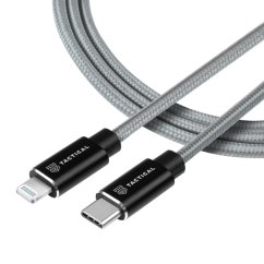 Tactical Fast Rope Kevlar Charging Cable - USB-C/Lightning (MFi), 1m, gray
