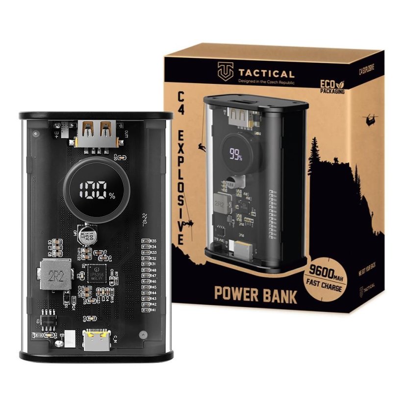 Tactical powerbanka C4 Explosive - černá, 9600mAh