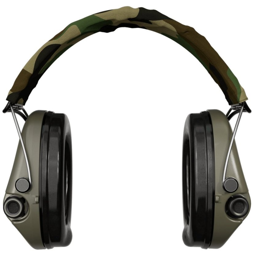 Sordin střelecká sluchátka Supreme Pro-X - zelené mušle, camo látka,  PVC náušníky
