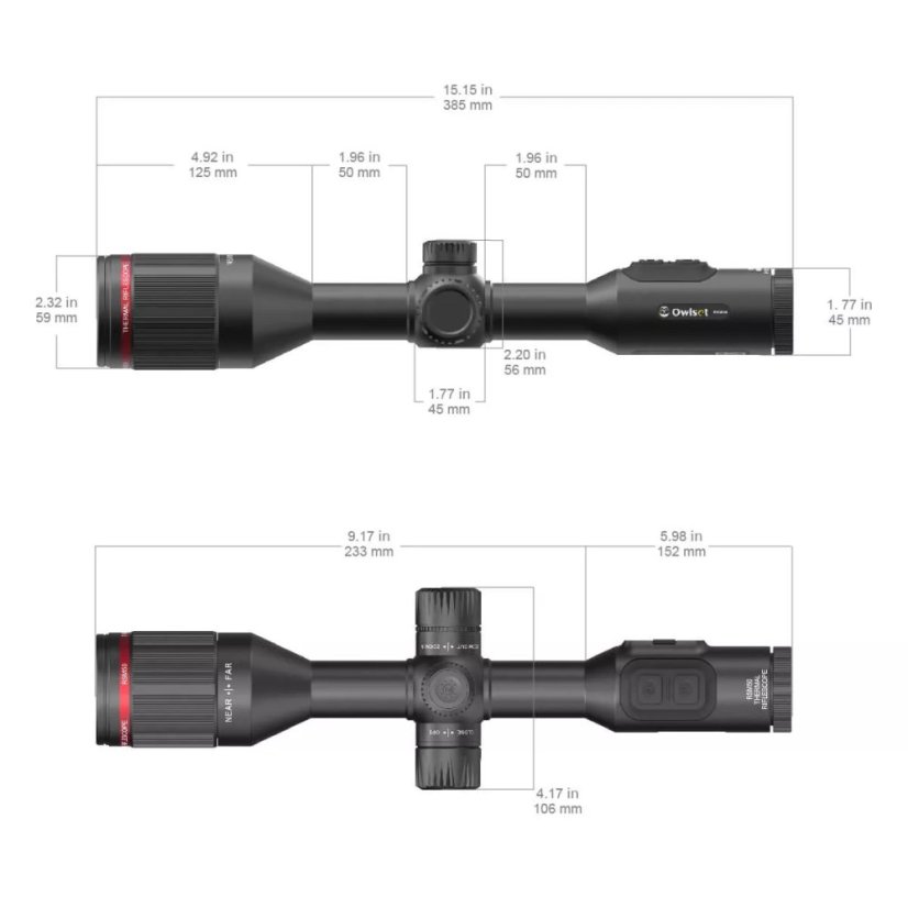 OwlSet RSM50 thermal rifle scope 3.2-12.8x50, including mount