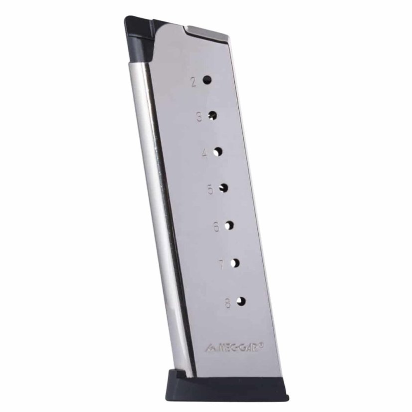 MecGar zásobník pro full size 1911 - .45 ACP, 8 ran, niklovaný