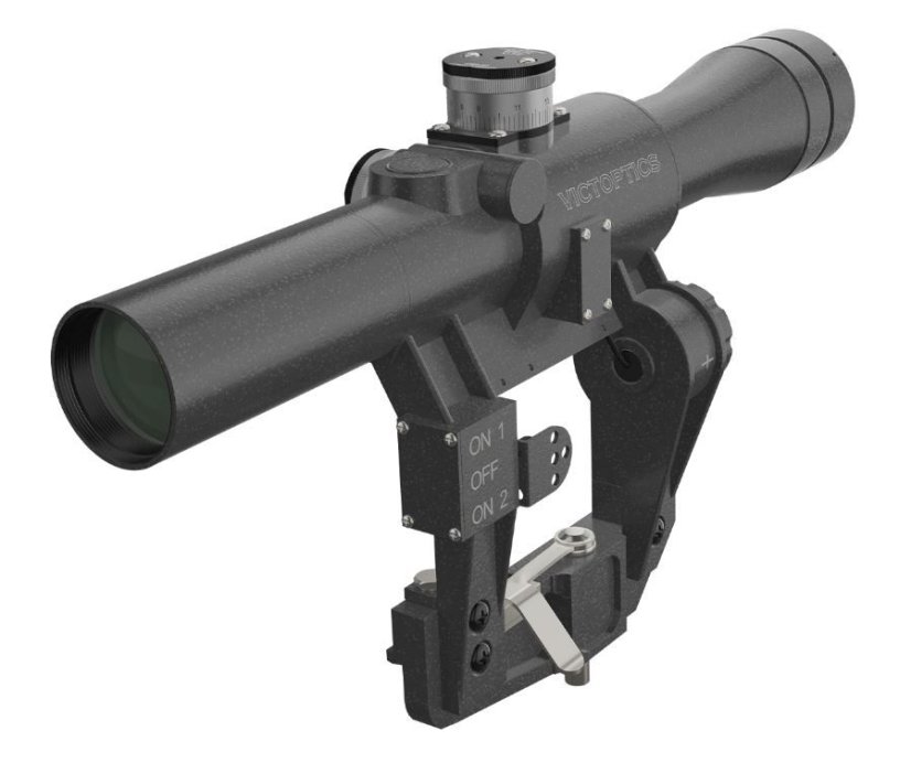 VictOptics rifle scope for SVD - 4x24 FFP, including mount